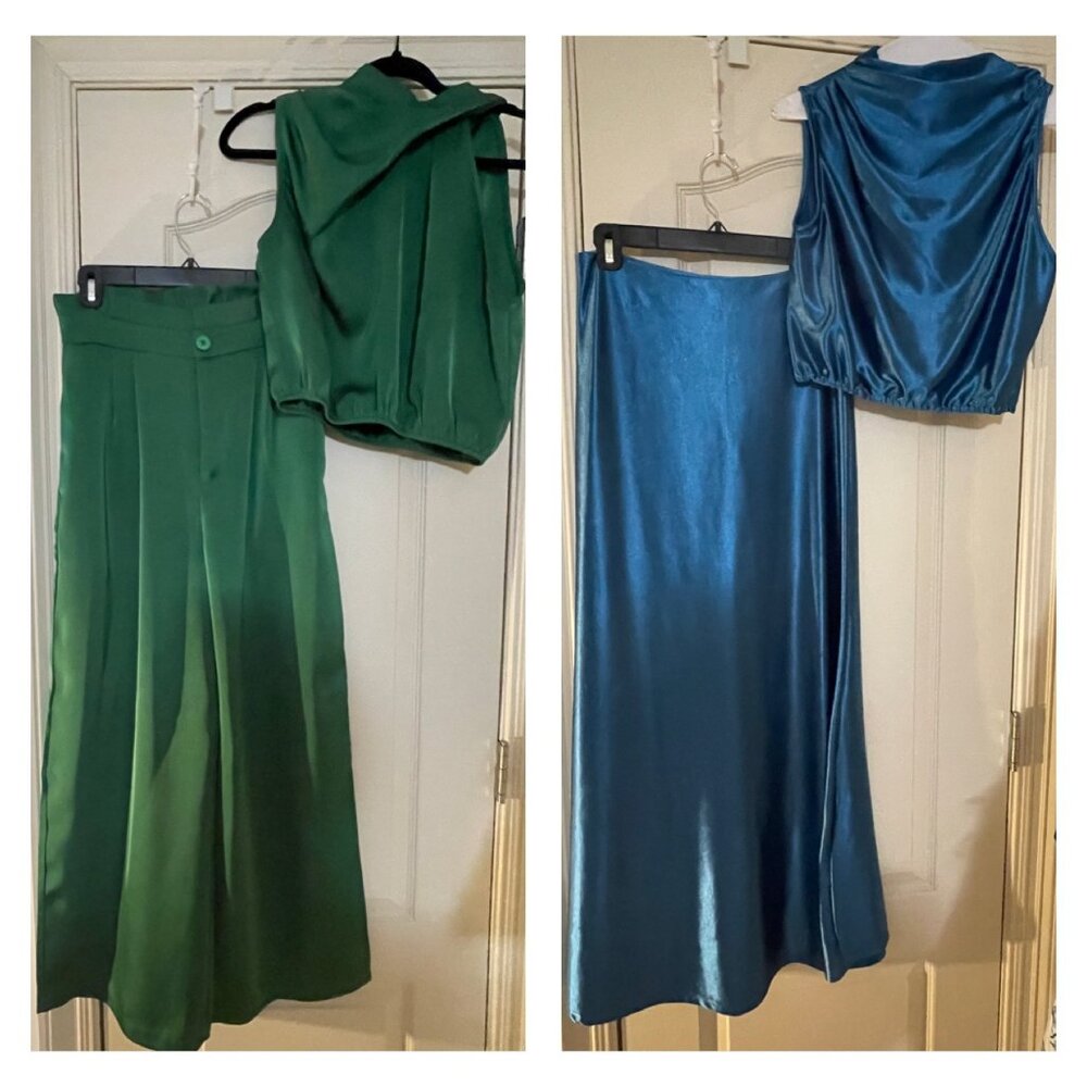 Dressy 2- Piece Set Bundle- Flowy pants set and Skirt set
